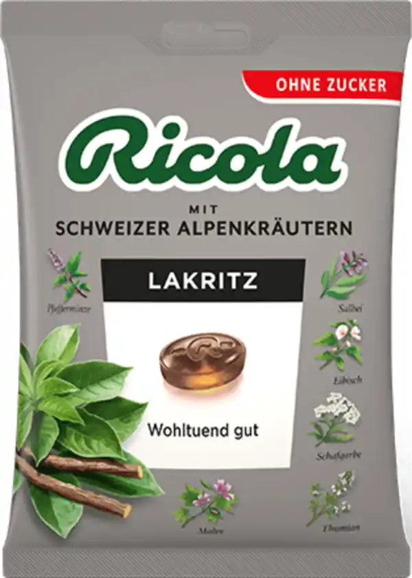 Bild 1 von Ricola Lakritz Kräuterbonbon, 75 g