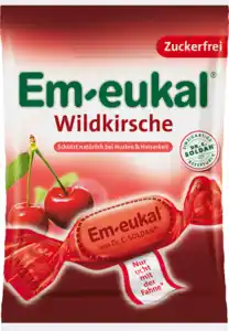 Em-eukal Wildkirsche-Hustenbonbons mit Süßungsmitteln und Vitamin C, 75 g