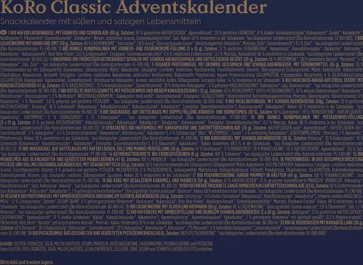 Bild 4 von KoRo Classic Adventskalender 2024, 1.012 g