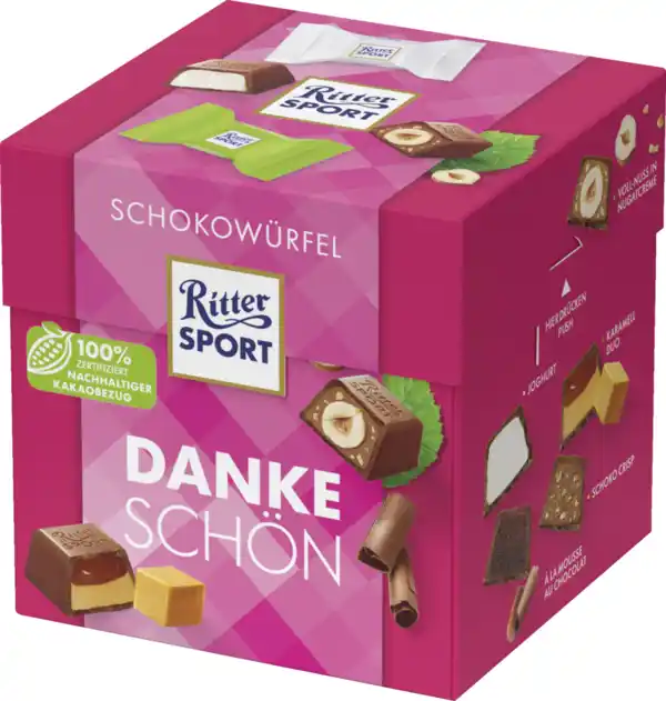 Bild 1 von Ritter Sport Schokowürfel Dankeschön Box, 176 g