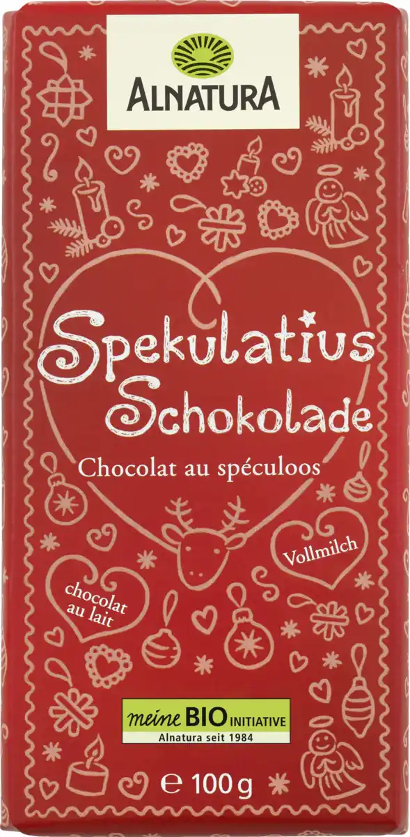 Bild 1 von Alnatura Bio Spekulatius mit Vollmilchschokolade, 100 g