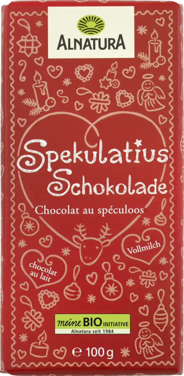 Bild 1 von Alnatura Bio Spekulatius mit Vollmilchschokolade, 100 g