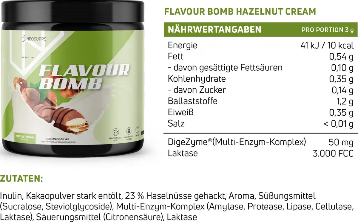 Bild 2 von Neosupps Flavour Bomb Hazelnut Cream, 250 g