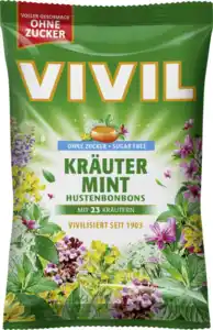 VIVIL Kräuter-Mint Hustenbonbons ohne Zucker, 120 g