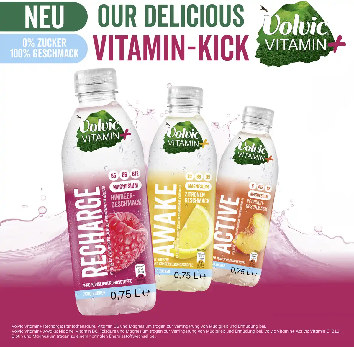 Bild 2 von Volvic RECHARGE Vitamin+ Himbeere, 750 ml