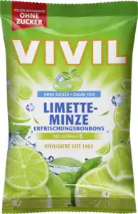 VIVIL Limette-Minze Erfrischungsbonbons ohne Zucker, 120 g