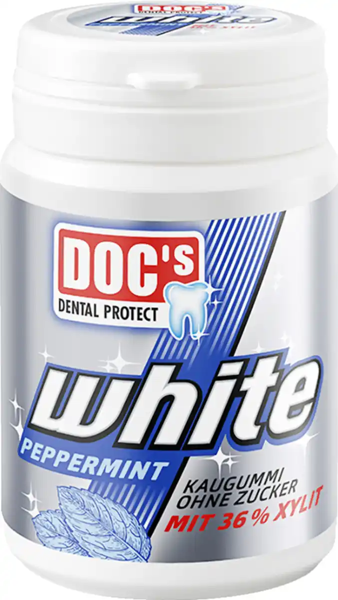 Bild 1 von Doc's Dental Protect White Peppermint Kaugummi, 70 g
