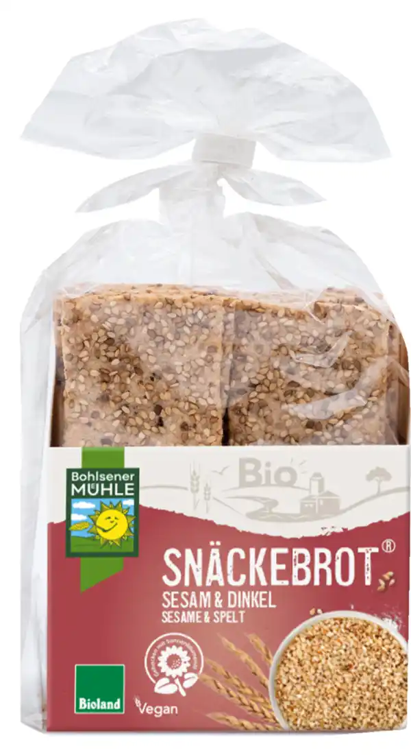 Bild 1 von Bohlsener Mühle Bio Snäckebrot Sesam & Dinkel, 200 g