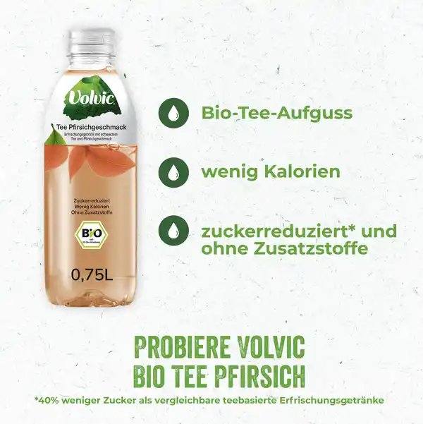 Bild 2 von Volvic Bio Tee Pfirsichgeschmack, 750 ml