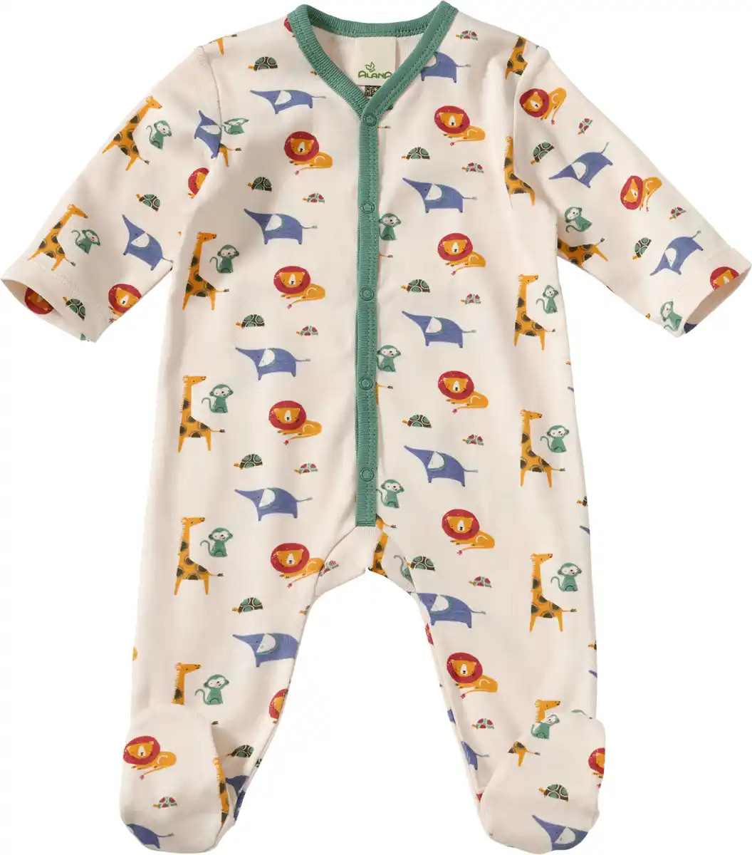 Bild 1 von ALANA Schlafanzug mit Tier-Muster, beige & grün, Gr. 62/68