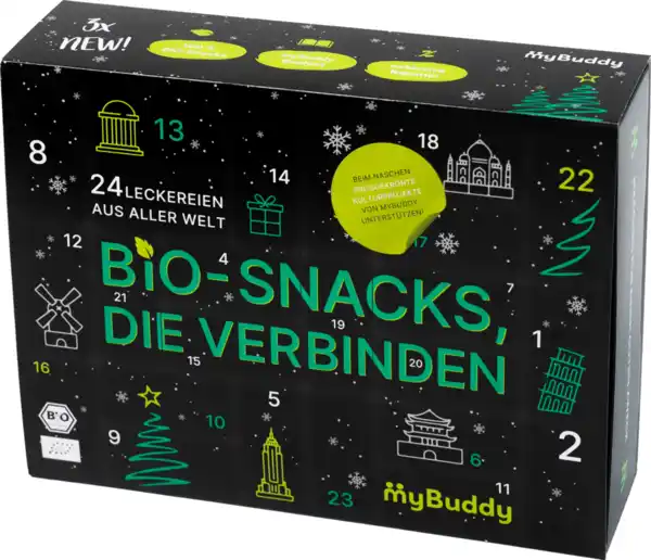 Bild 1 von myBuddy Bio-Snack Adventskalender 2024, 1.300 g