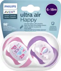 PHILIPS AVENT ultra air Happy Schnuller Ballon & Papa 6-18 Monate