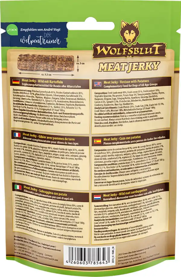 Bild 1 von Wolfsblut Hundesnack Meat Jerky Dark Forest, 80 g