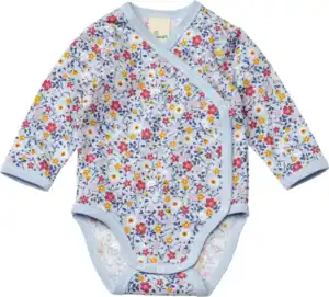 ALANA Wickelbody Pro Climate mit Blumen-Muster, blau, Gr. 50/56