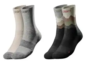 CRIVIT Damen Outdoorsocken, 2 Paar, optimale Passform