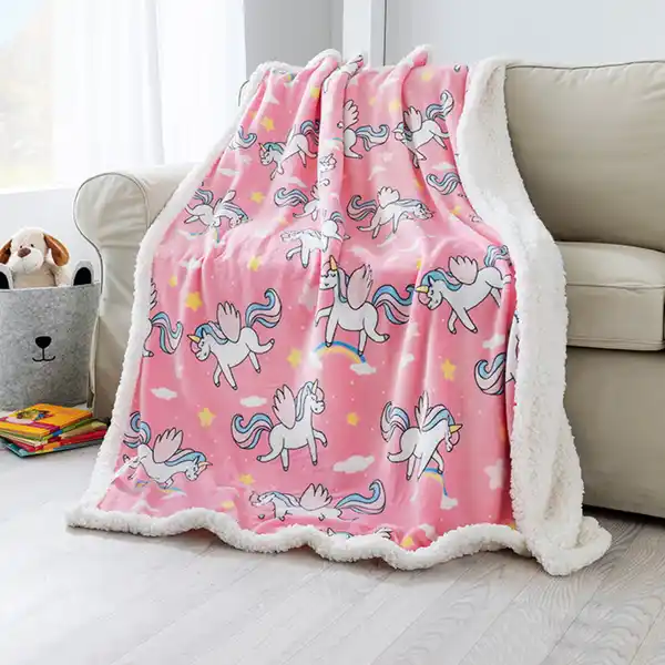 Bild 1 von Dreamtex-Junior Kinder-Coral-Sherpa-Kuscheldecke