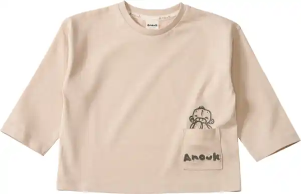 Bild 1 von Anouk natubini Anouk Langarmshirt mit Leinen & Stickereien, beige, Gr. 104