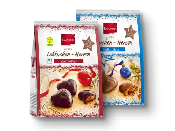 Bild 1 von Favorina Gefüllte Lebkuchen-Herzen,  300 g