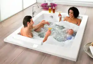 OTTOFOND Whirlpool-Badewanne Maharaja, (Komplett-Set, 1-tlg), Typ Exklusiv chrom und zwei Nackenrollen