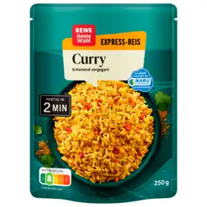 REWE Beste Wahl Express Reis Curry 250g