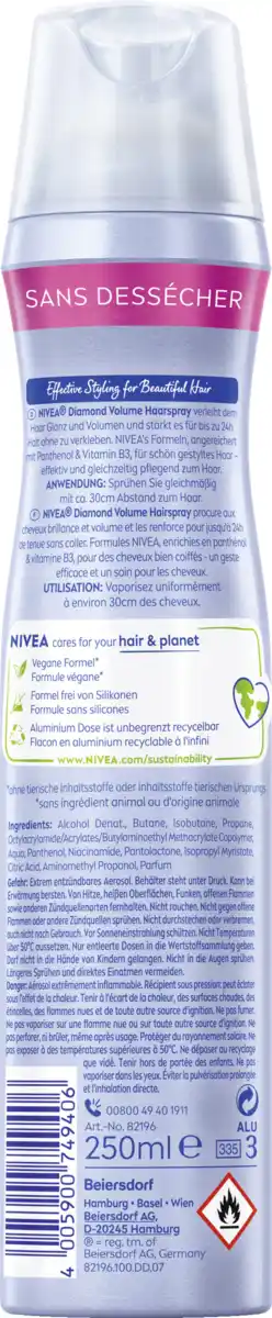 Bild 2 von NIVEA Diamant Volumen Haarspray, 250 ml