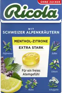 Ricola Menthol-Zitrone Extra Stark Bonbons zuckerfrei 50 g