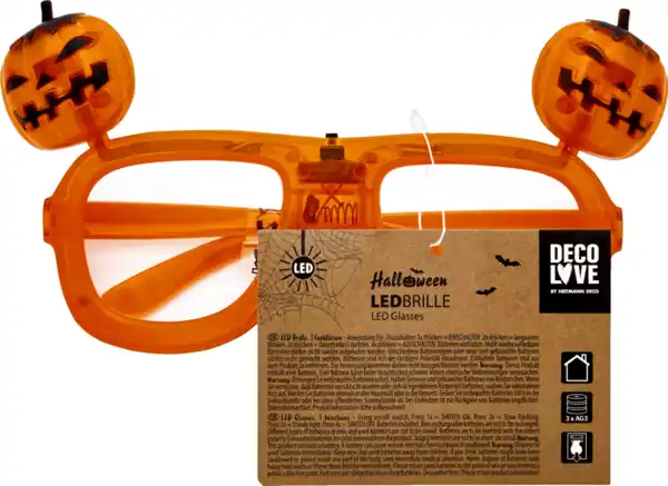 Bild 1 von IDEENWELT LED Halloween-Brille mit Kürbis