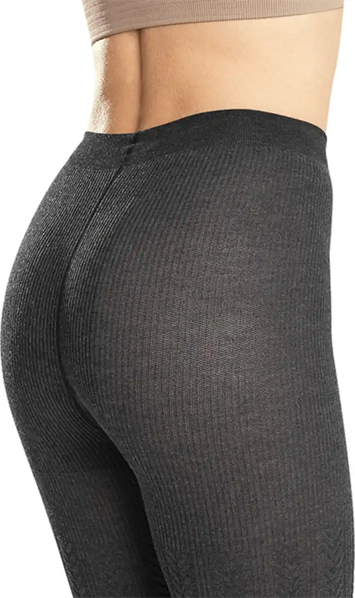 Bild 2 von IDEENWELT Strickstrumpfhose mit Zopfmuster anthrazit Gr. S