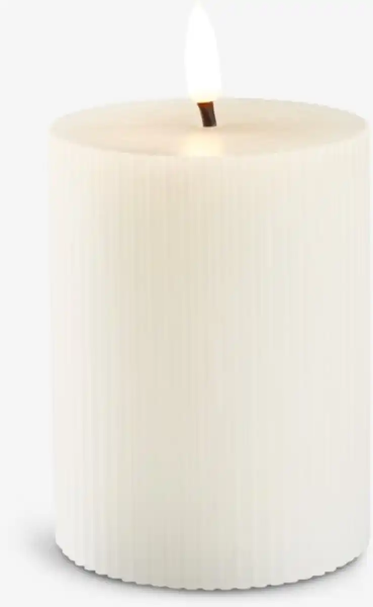 Bild 1 von LED-Stumpenkerze GALAR Ø8xH13cm m/Timer weiß