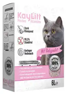 Kaylitt Katzenstreu Bentonit Babypuderduft 6 Liter Karton