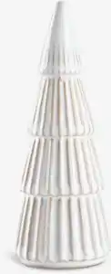 Weihnachtsdekoration Baum MYSING Ø7xH19cm Steinzeug weiß/bra