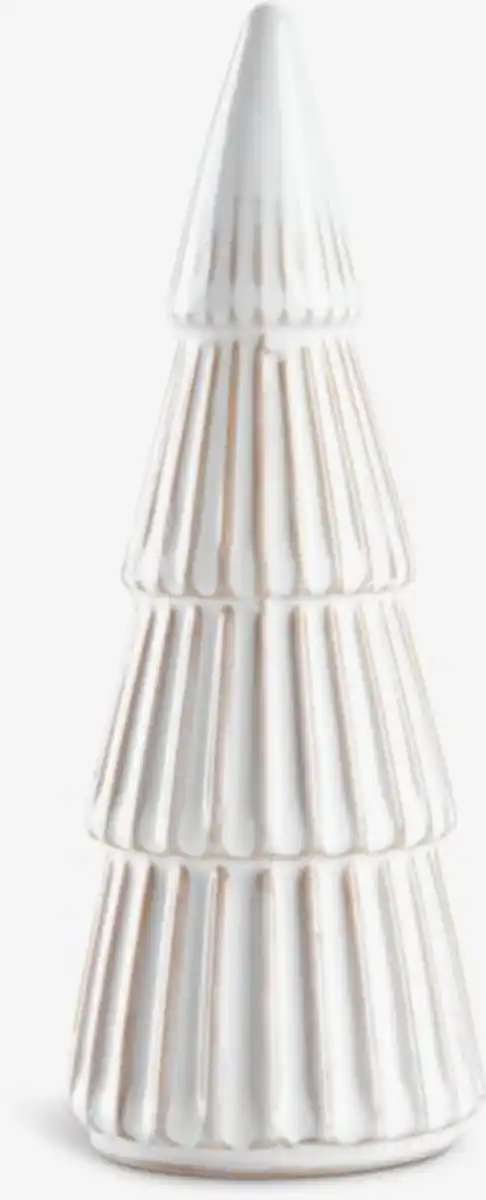 Bild 1 von Weihnachtsdekoration Baum MYSING Ø7xH19cm Steinzeug weiß/bra