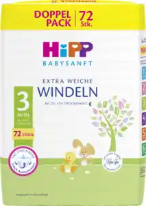 HiPP Babysanft Windeln Midi Größe 3 (6-10 kg), Doppelpack