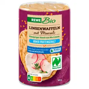 REWE Bio Linsenwaffeln mit Meersalz 90g