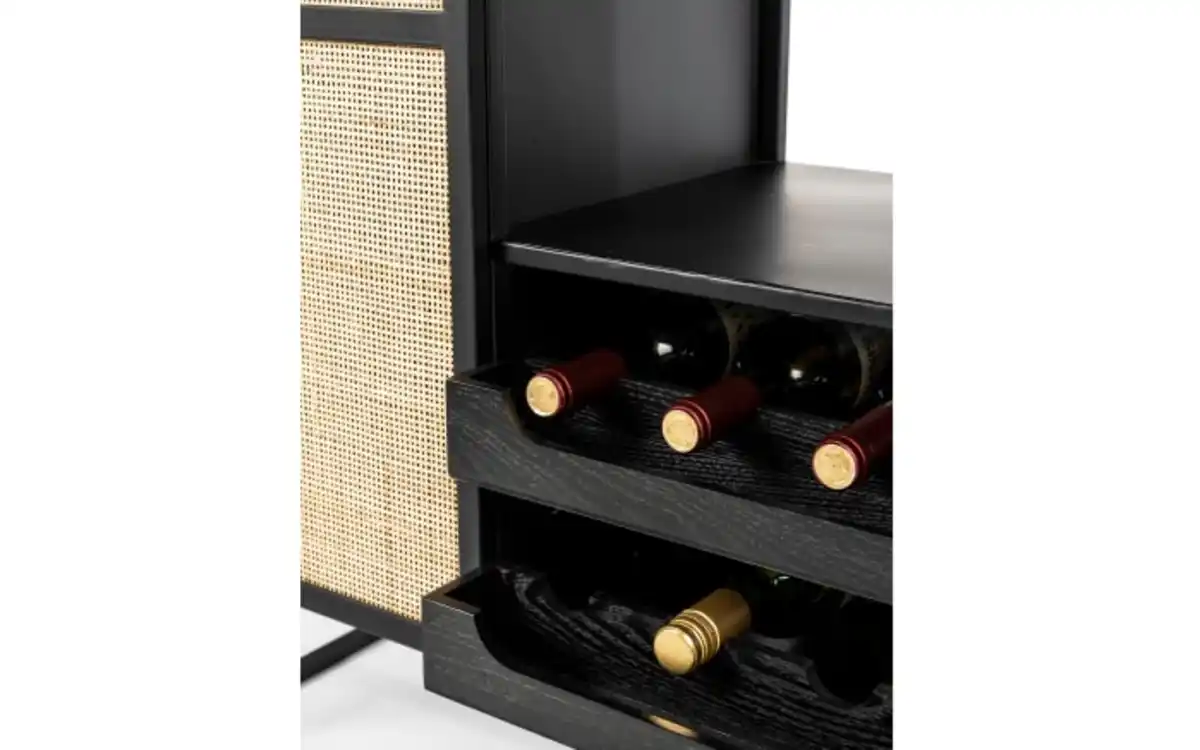 Bild 2 von Weinkabinett Guuji Low, schwarz, Rattan, 40 cm