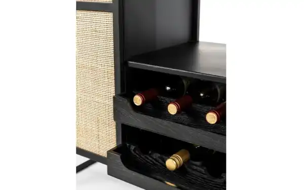 Bild 2 von Weinkabinett Guuji Low, schwarz, Rattan, 40 cm