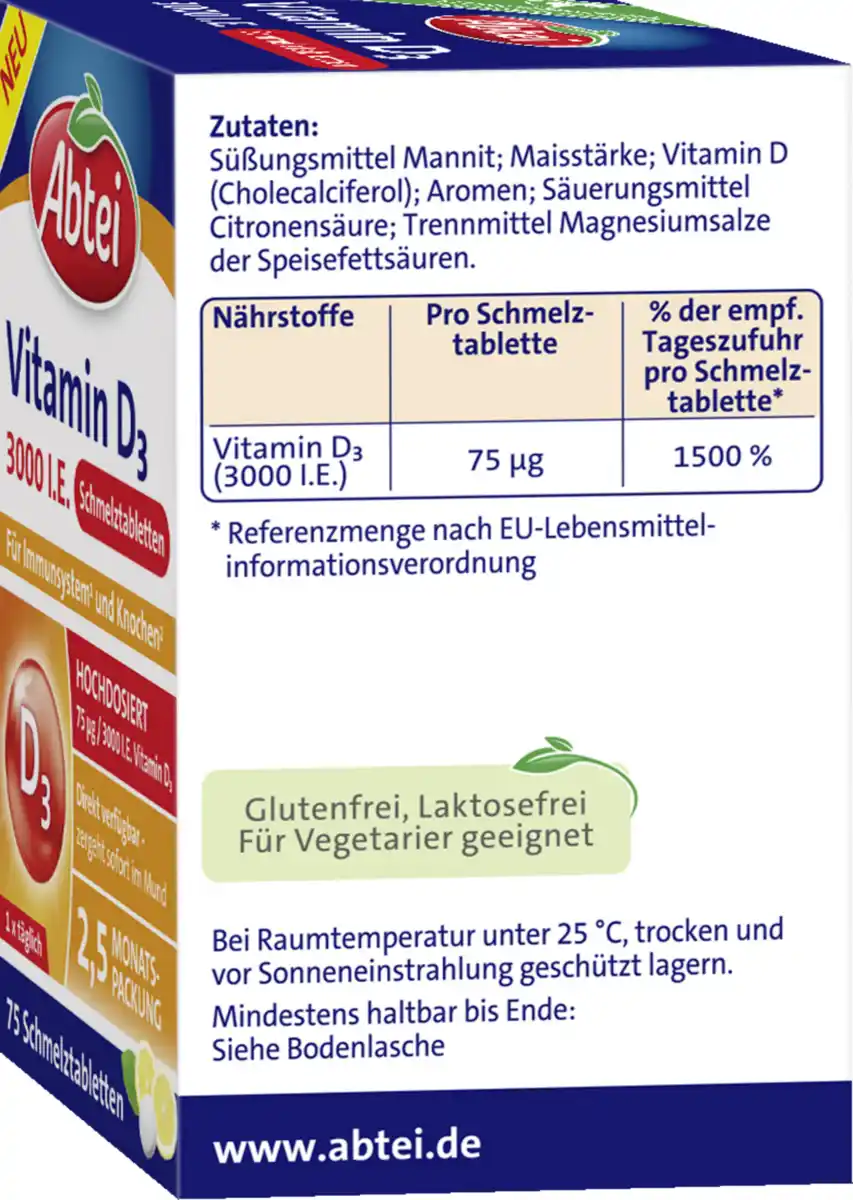 Bild 3 von Abtei Vitamin D3 3000 I.E.
