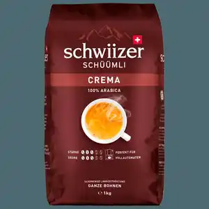 Schwiizer Schüümli Crema ganze Bohne 1kg