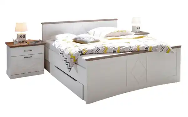 Bild 4 von Schlafzimmer Country, weiß, Absetzungen Anderson pine trüffel, 180 x 200 cm, Schrank 256 x 229 cm