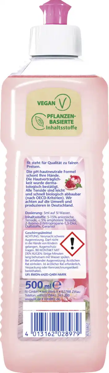Bild 2 von fit Naturals Mandelblüte & Granatapfel Geschirrspülmittel, 500 ml
