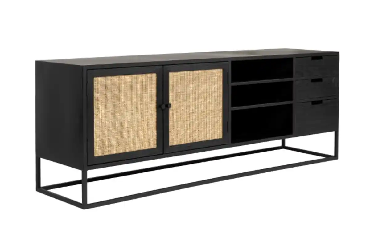 Bild 1 von Sideboard Guuji, schwarz, Rattan, 156 cm