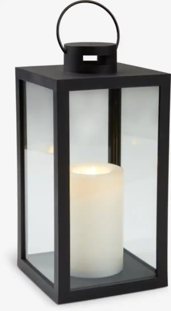 Bild 1 von Laterne GEFJON B13xL13xH27cm schwarz m/LED Kerze