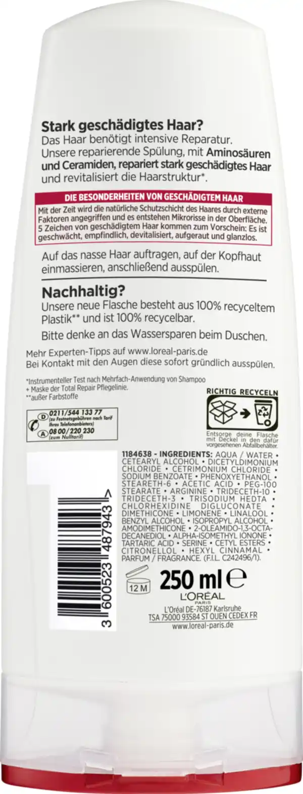 Bild 2 von L’Oréal Paris Elvital Spülung Total Repair 5 Stark Geschädigtes Haar, 250 ml