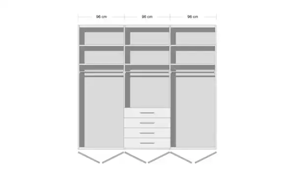 Bild 2 von Wiemann - Schlafzimmer Loft, alpinweiß, 180 x 200 cm, Schrank 300 x 236 cm