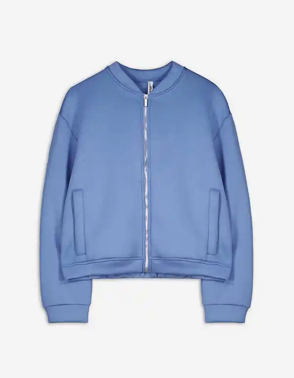 Bild 1 von Damen Sweatjacke - Rundhals-Ausschnitt - hellblau