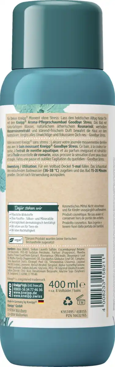 Bild 2 von Kneipp Aroma-Pflegeschaumbad Goodbye Stress, 400 ml