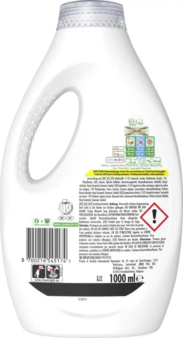 Bild 2 von Ariel Universal+ Flüssig Touch of Unstoppables Vollwaschmittel 20WL, 20 WL