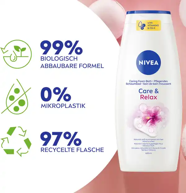 Bild 4 von NIVEA Care & Relax Pflegendes Schaumbad, 650 ml