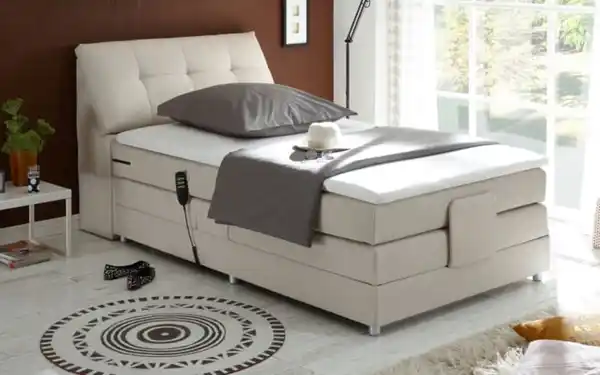 Bild 1 von Motor-Boxspringbett Concord 3, creme, 120 x 200 cm