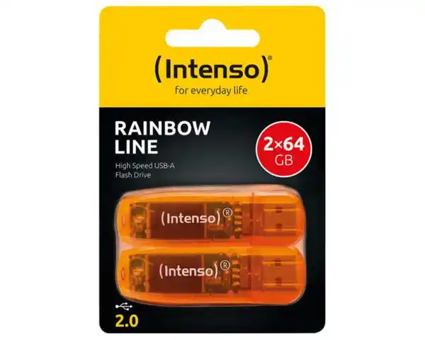 Bild 1 von Intenso Rainbow Line USB-Stick orange 2x 64 GB